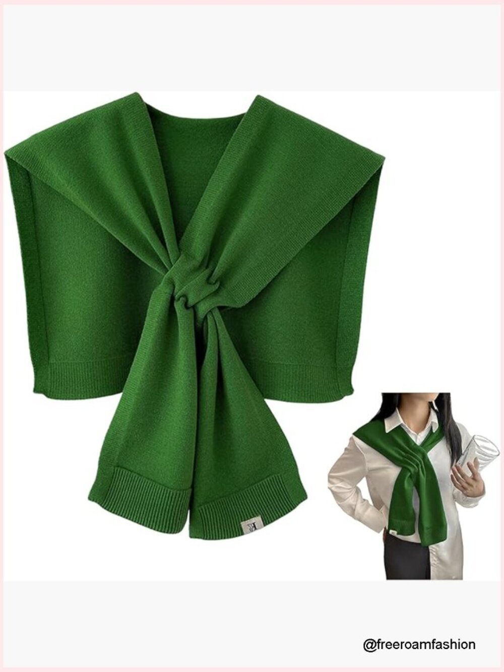Knitted Shawl Wrap Poncho With Sleeves Cozy Cape Scarf